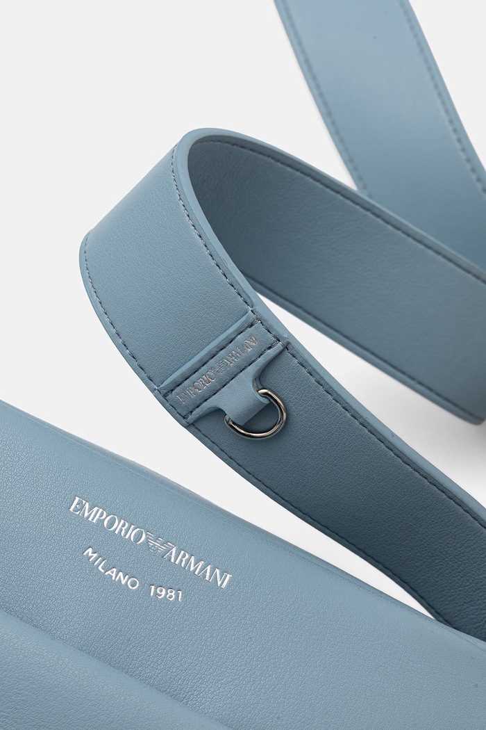 Emporio Armani crossbody torbica ženska usnjena modra EW003032.AF19229
