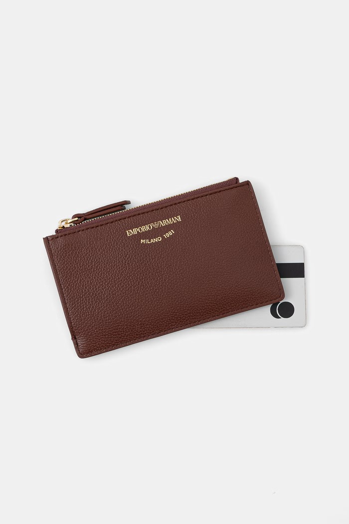 Akcesoria Emporio Armani portfel damski skórzany EW003035.AF19568 brązowy
