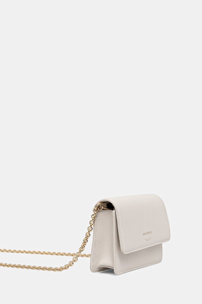 Kožená listová kabelka Emporio Armani EW003036.AF19568 béžová SS26