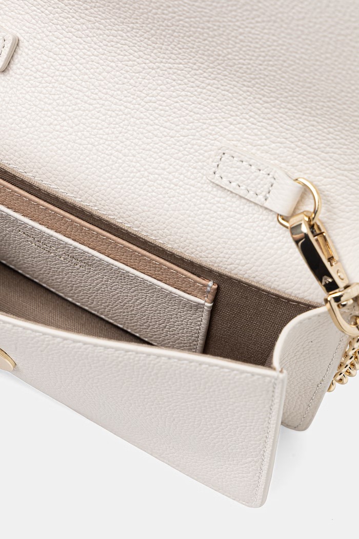 Kožená listová kabelka Emporio Armani EW003036.AF19568 béžová