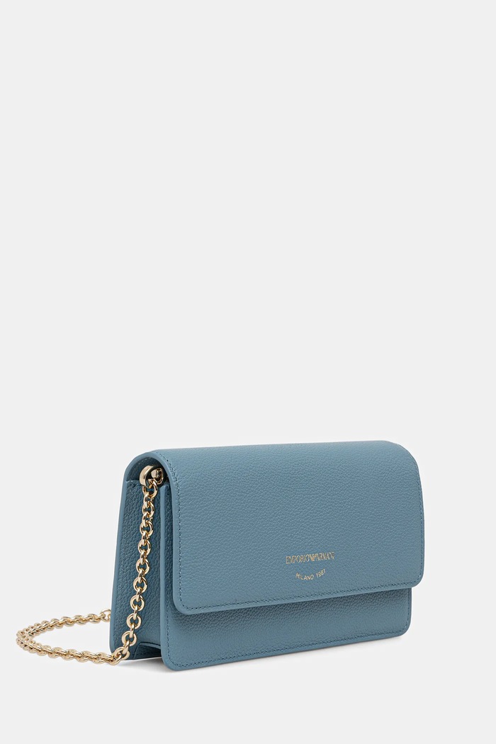 Emporio Armani poșetă piele EW003036.AF19568 albastru SS26