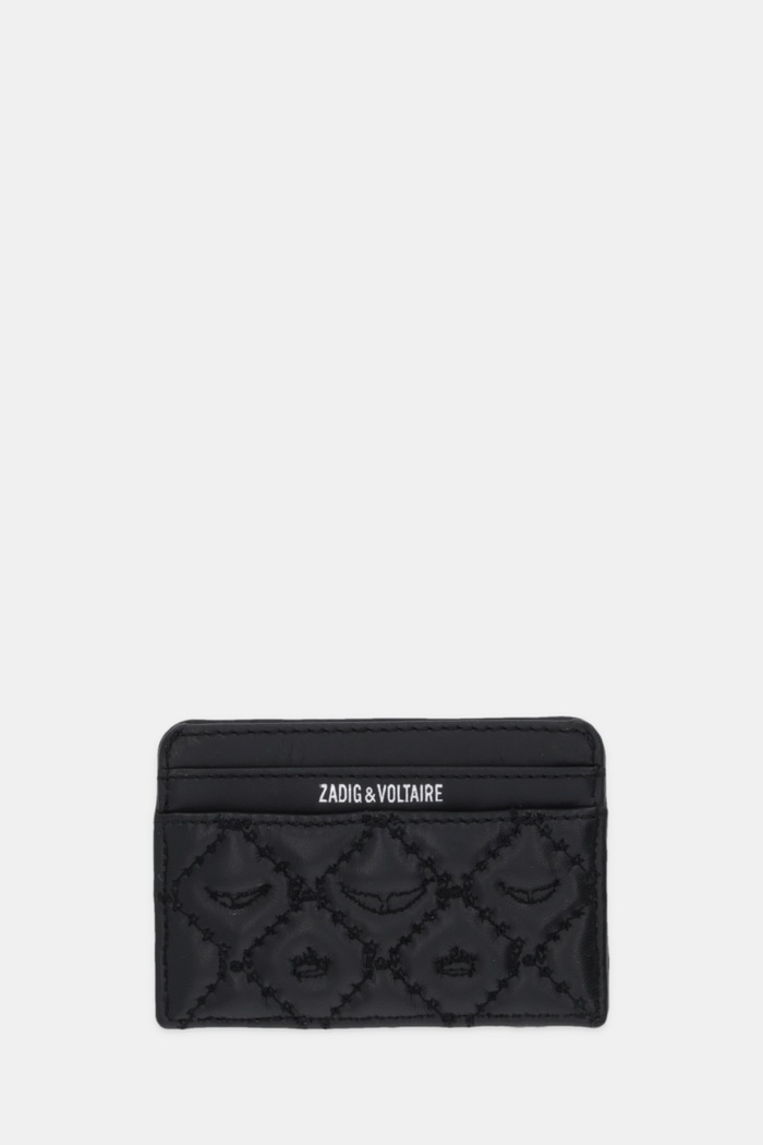 Kožené puzdro na karty ZADIG&VOLTAIRE LWSG03689 čierna AW25