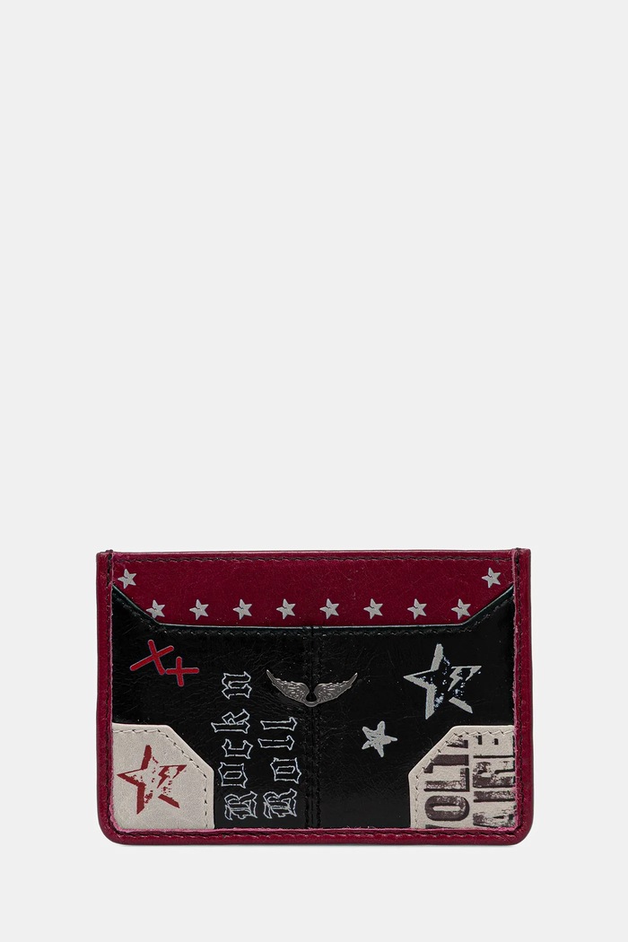 Kožené puzdro na karty ZADIG&VOLTAIRE Planet friendly čierna LWSG03718