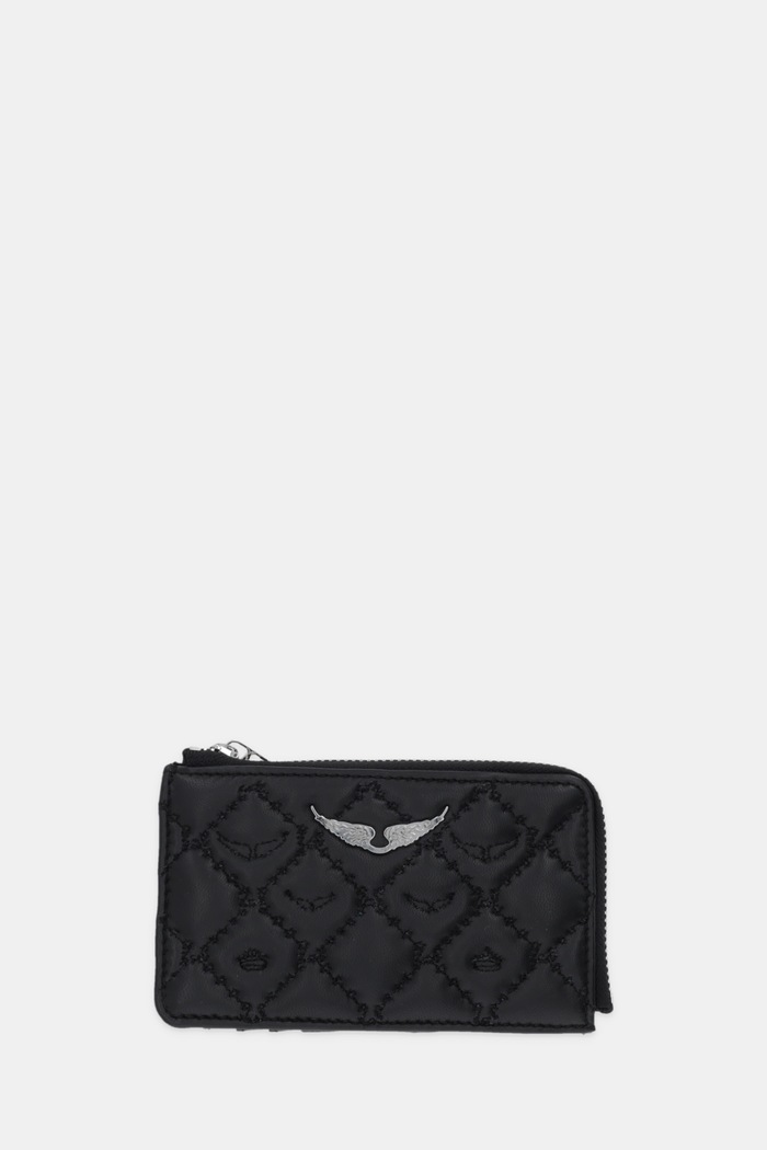 Kožni etui za kartice ZADIG&VOLTAIRE Planet friendly crna LWSG03680