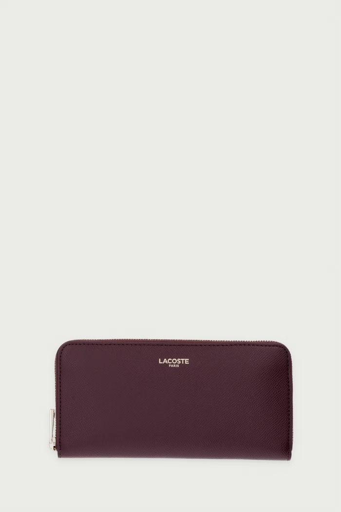 Lacoste Portfel damski skórzany bordowy NF5097PH