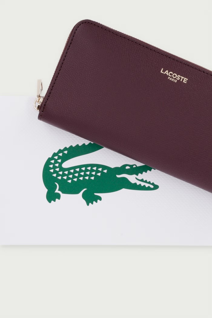 Portfel damski skórzany Lacoste bordowy NF5097PH