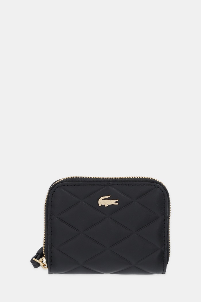 Lacoste πορτοφόλι γυναικείο δερμάτινο λείο δέρμα μαύρο NF5120EE