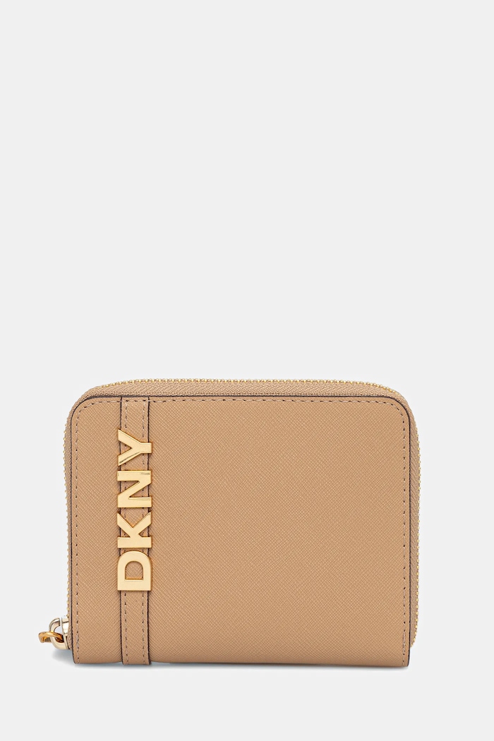Usnjena denarnica Dkny Zrnato usnje bež R521KM25