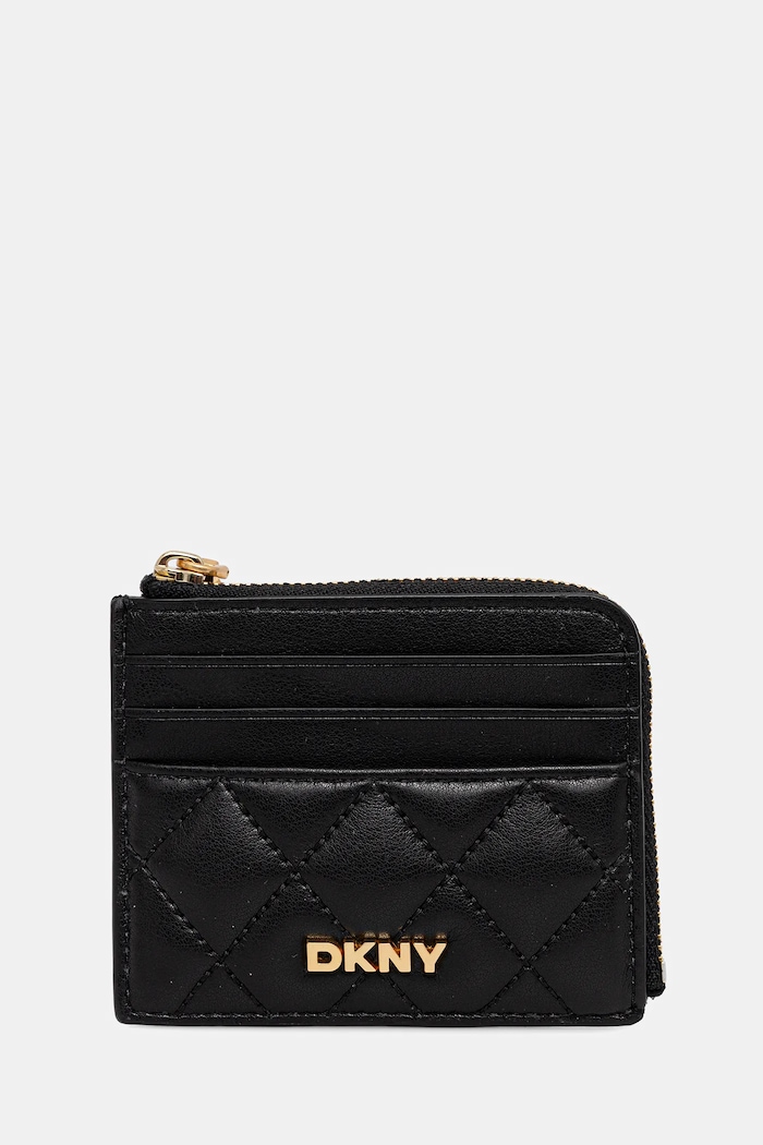 Кожен портфейл Dkny гладка кожа черен R521KL12