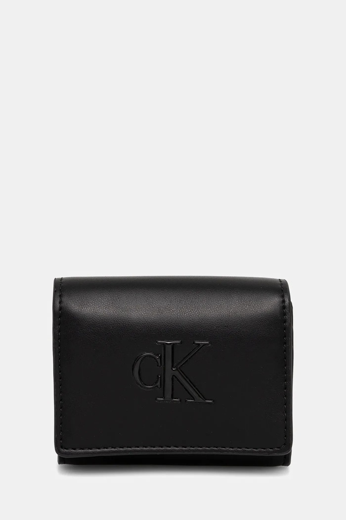 Πορτοφόλι Calvin Klein απομίμηση λείου δέρματος μαύρο LV04F1047G
