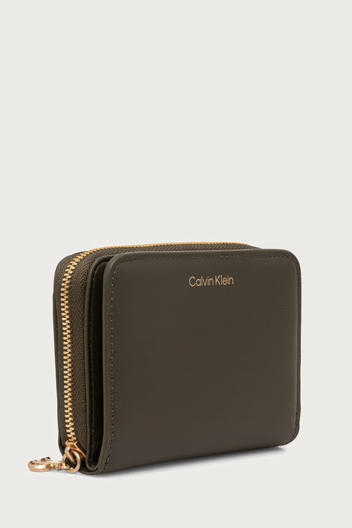 Calvin Klein Portfel damski skórzany LV04F1075G zielony SS26