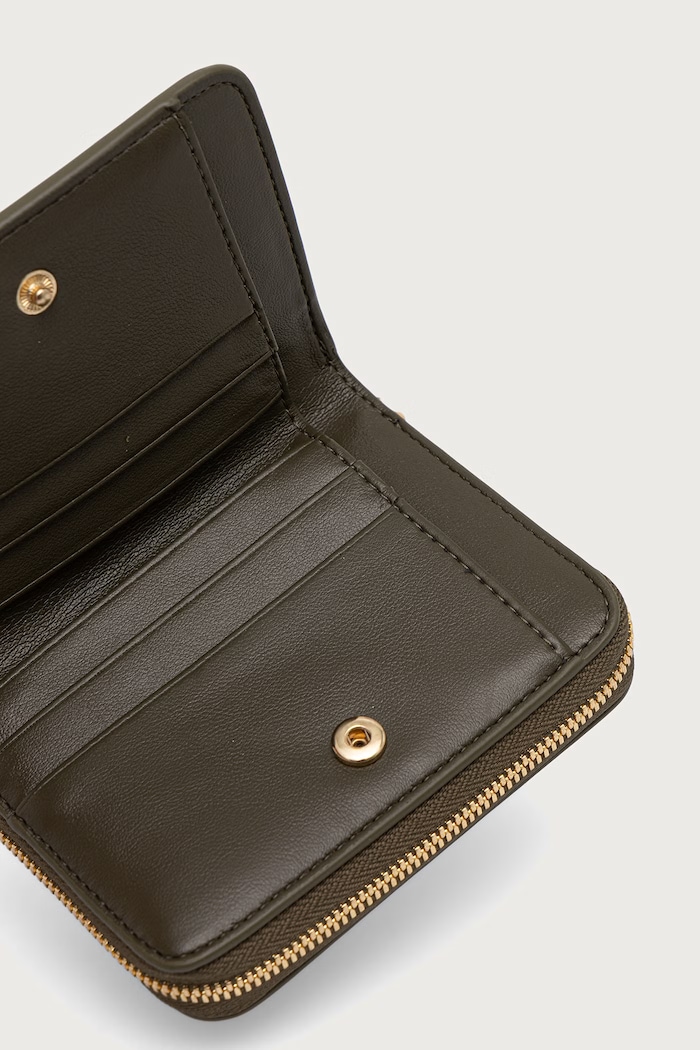 Portfel damski skórzany Calvin Klein LV04F1075G zielony