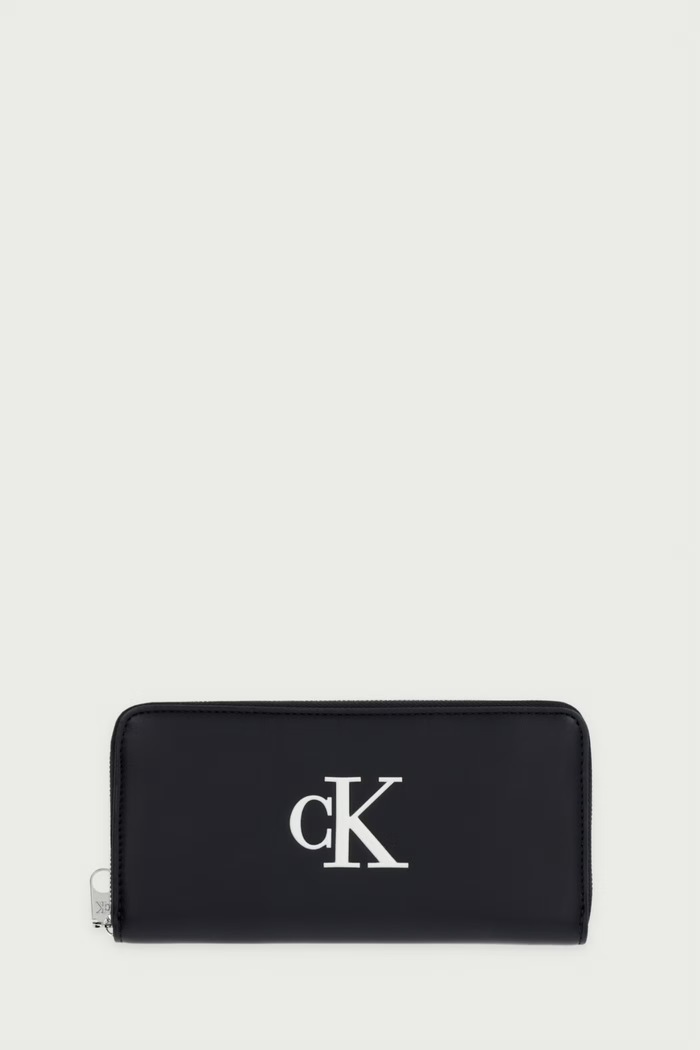 Calvin Klein portfel damski z imitacji skóry czarny LV04F1077G