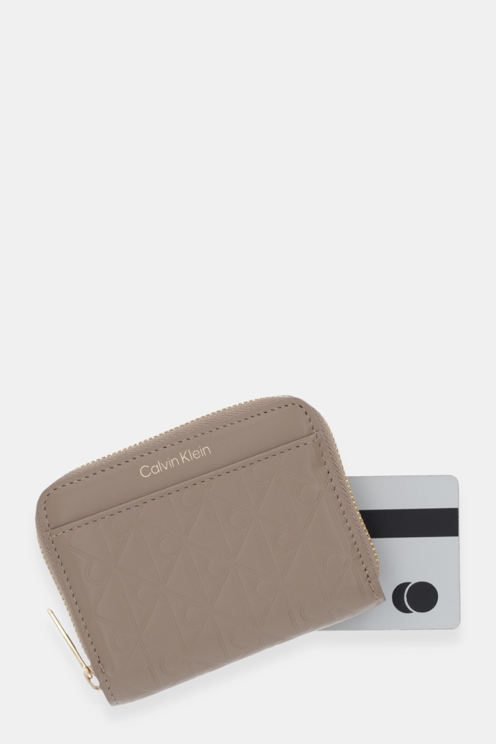 Kožená peněženka Calvin Klein béžová LV04F1081G