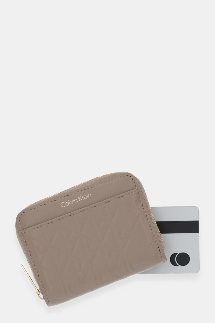 Kožená peněženka Calvin Klein béžová LV04F1081G