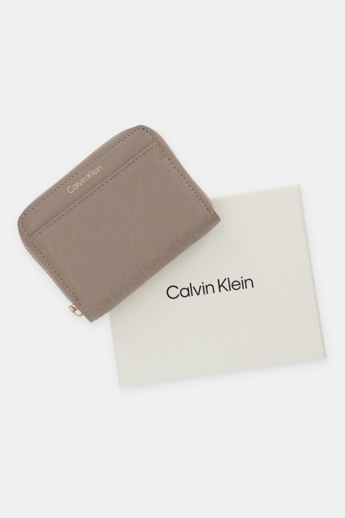 Kožená peněženka Calvin Klein LV04F1081G béžová