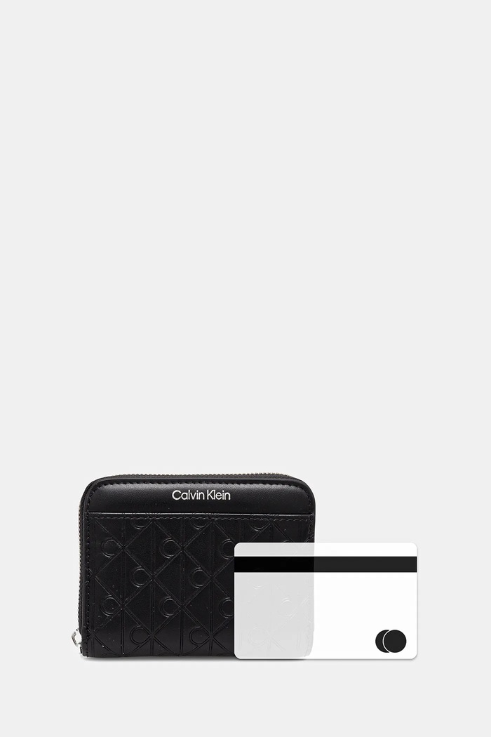 Kožená peňaženka Calvin Klein LV04F1081G čierna