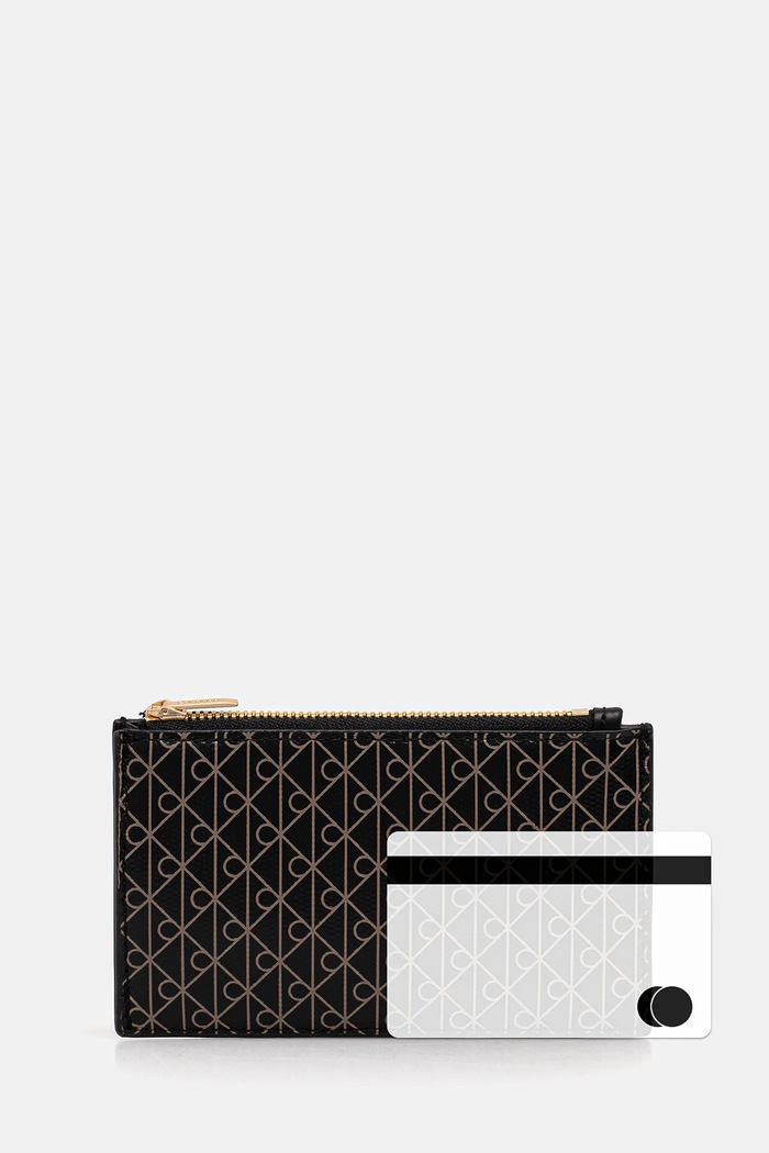 Calvin Klein portafoglio da donna in similpelle nero LV04F1084G