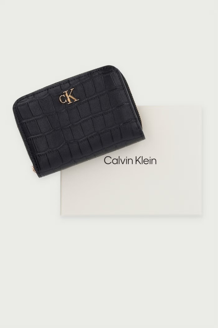 Calvin Klein peňaženka dámska kožená LV04F1095G čierna