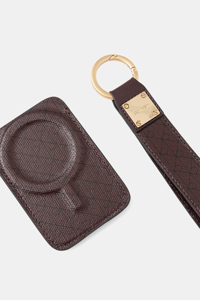Accesorii Calvin Klein husă pentru carduri și breloc LV04F1101G burgundia