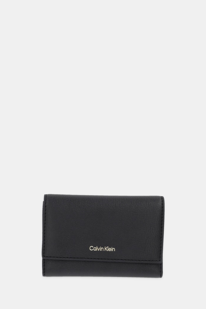 Calvin Klein Πορτοφόλι γυναικείο από απομίμηση δέρματος απομίμηση λείου δέρματος μαύρο LV04F1117G