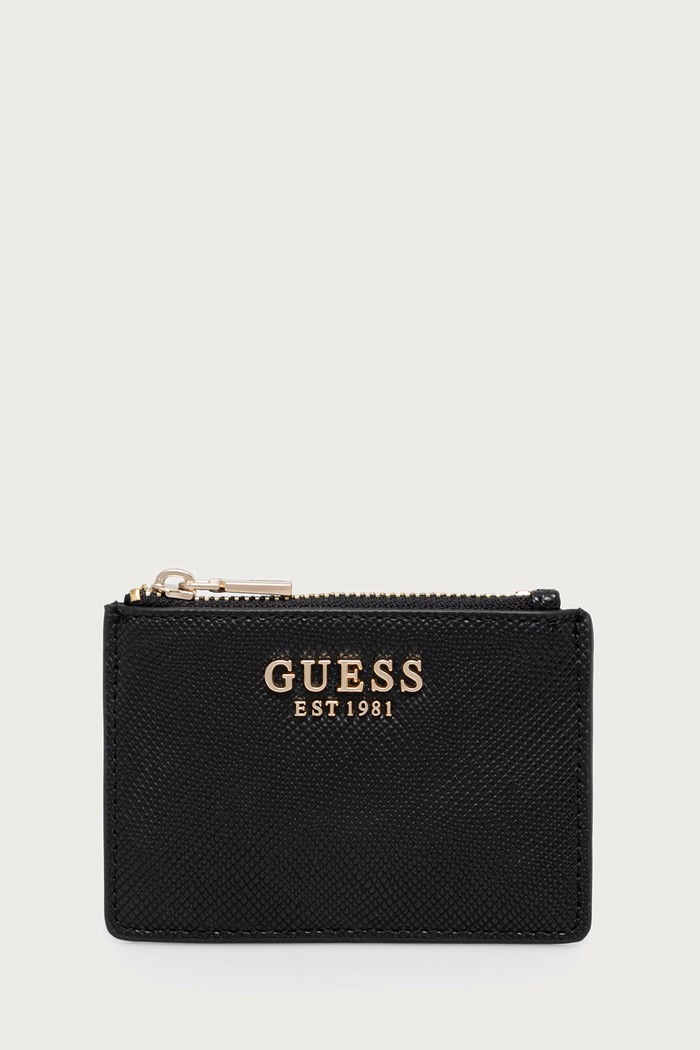 Guess portfel damski z imitacji skóry LAUREL czarny SWZG74.59505