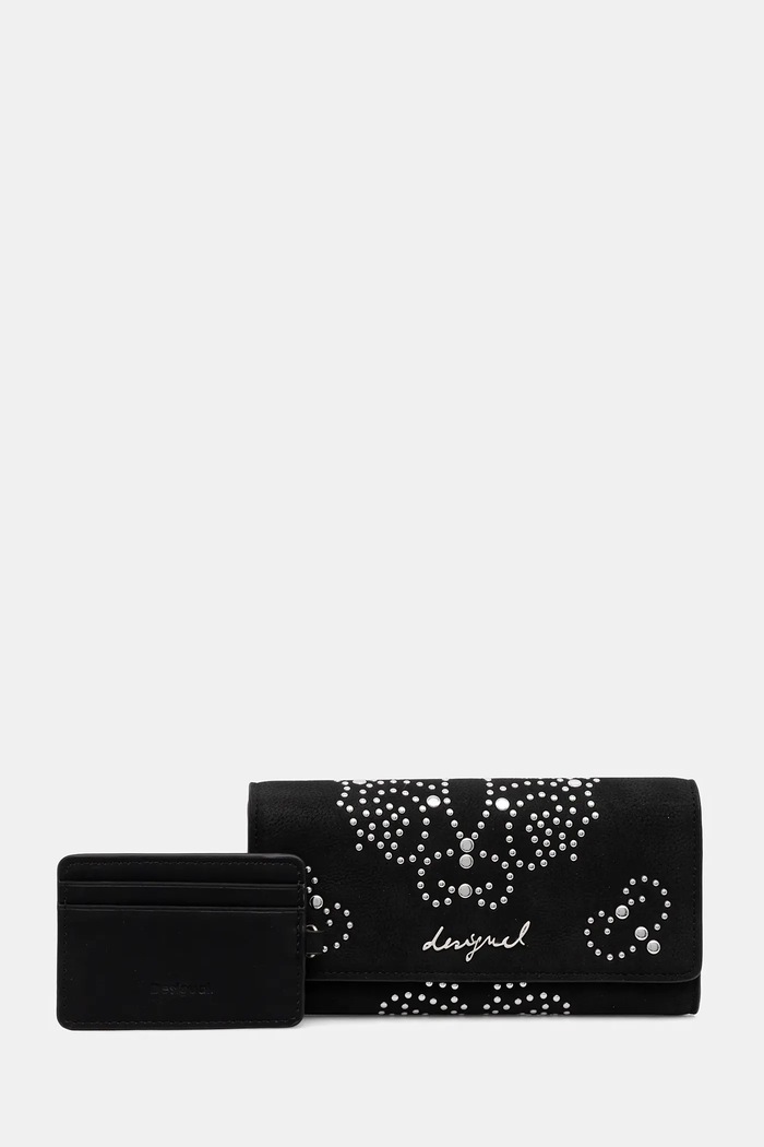 Desigual portofel POKER FACE MARIONA imitatie de piele negru 25WAYP46