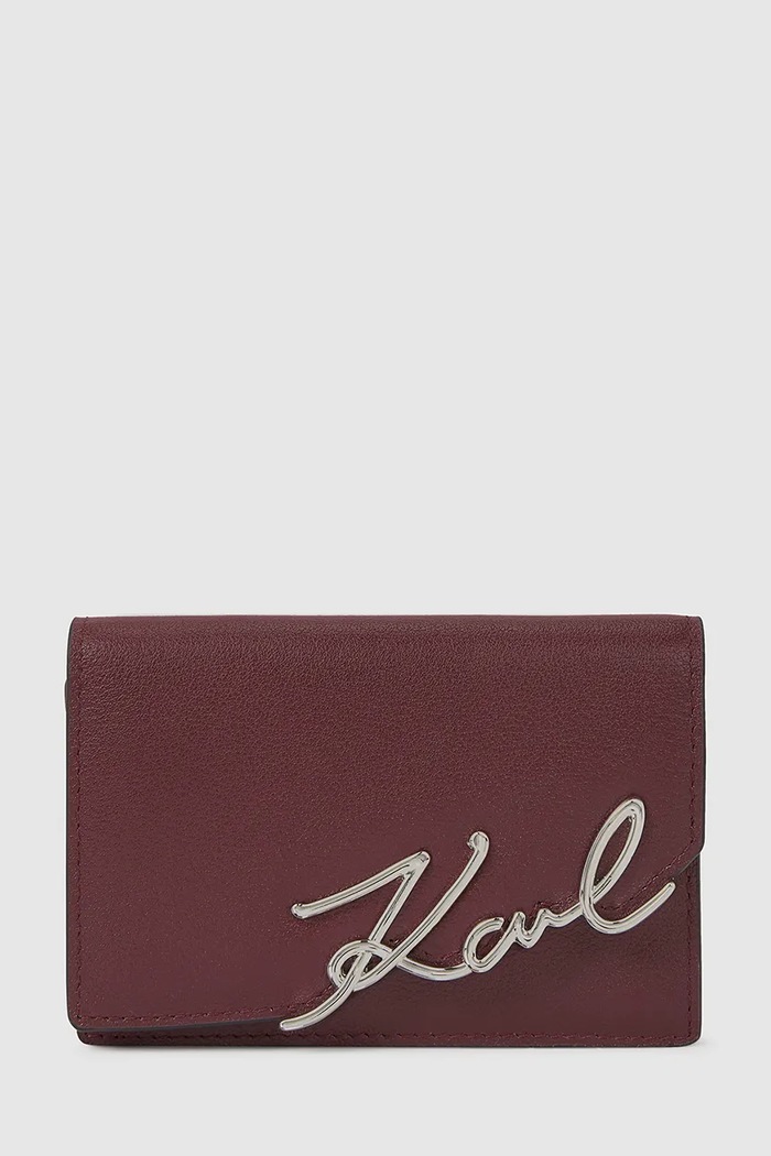Karl Lagerfeld portofel de piele K/SIGNATURE piele burgundia A4W32018