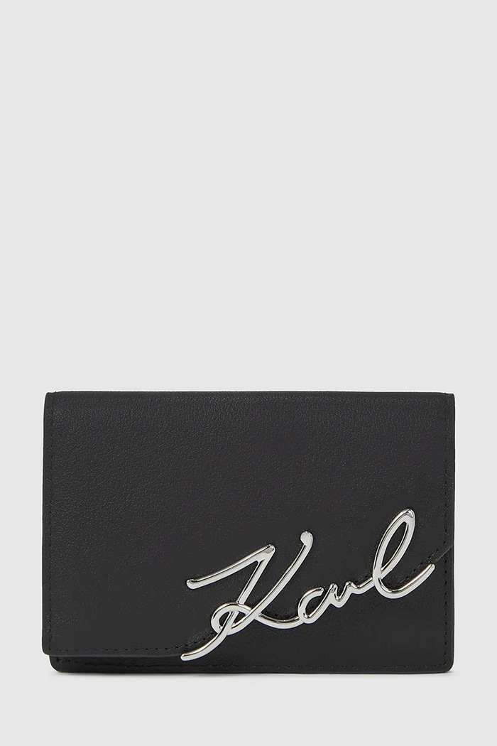 Karl Lagerfeld portofel de piele K/SIGNATURE piele negru A4W32018