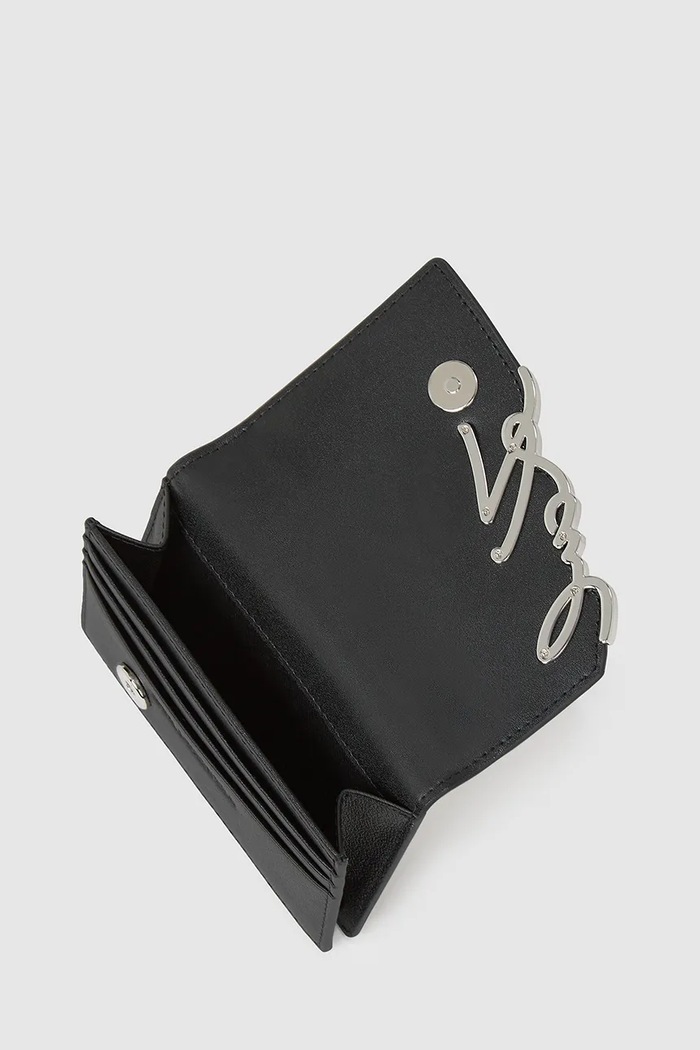 Accesorii Karl Lagerfeld portofel de piele K/SIGNATURE A4W32018 negru