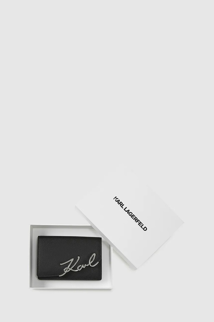 Karl Lagerfeld portofel de piele K/SIGNATURE negru A4W32018