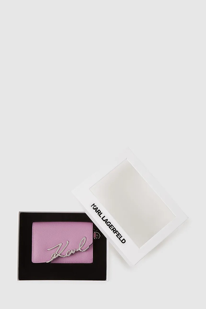 Karl Lagerfeld portofel de piele K/SIGNATURE roz A4W32019