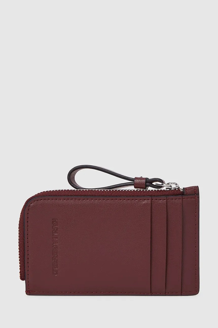 Karl Lagerfeld portfel skórzany K/CIRCLE A4W32024 bordowy AW25
