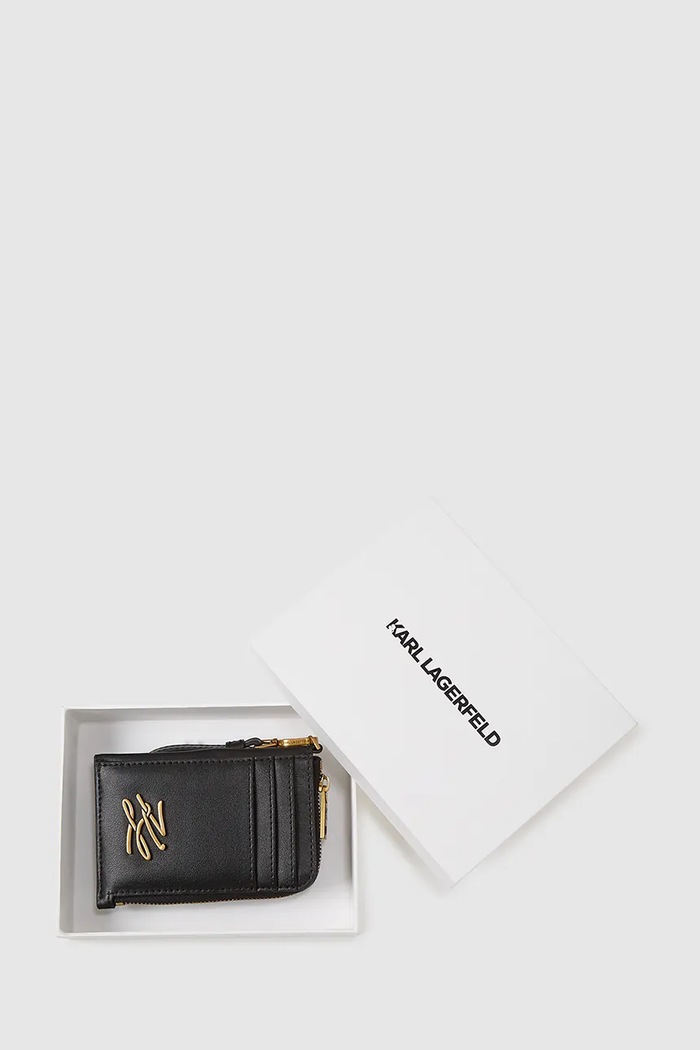 Karl Lagerfeld portofel de piele K/AUTOGRAPH negru A4W32035