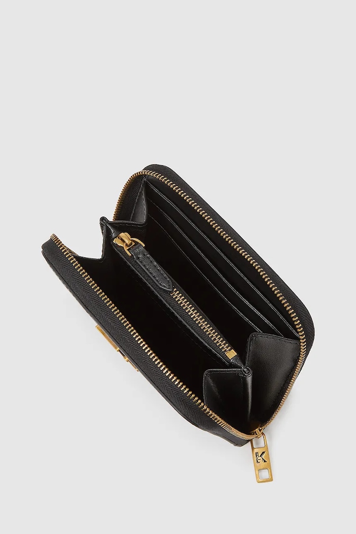 Accesorii Karl Lagerfeld portofel de piele K/AUTOGRAPH A4W32036 negru
