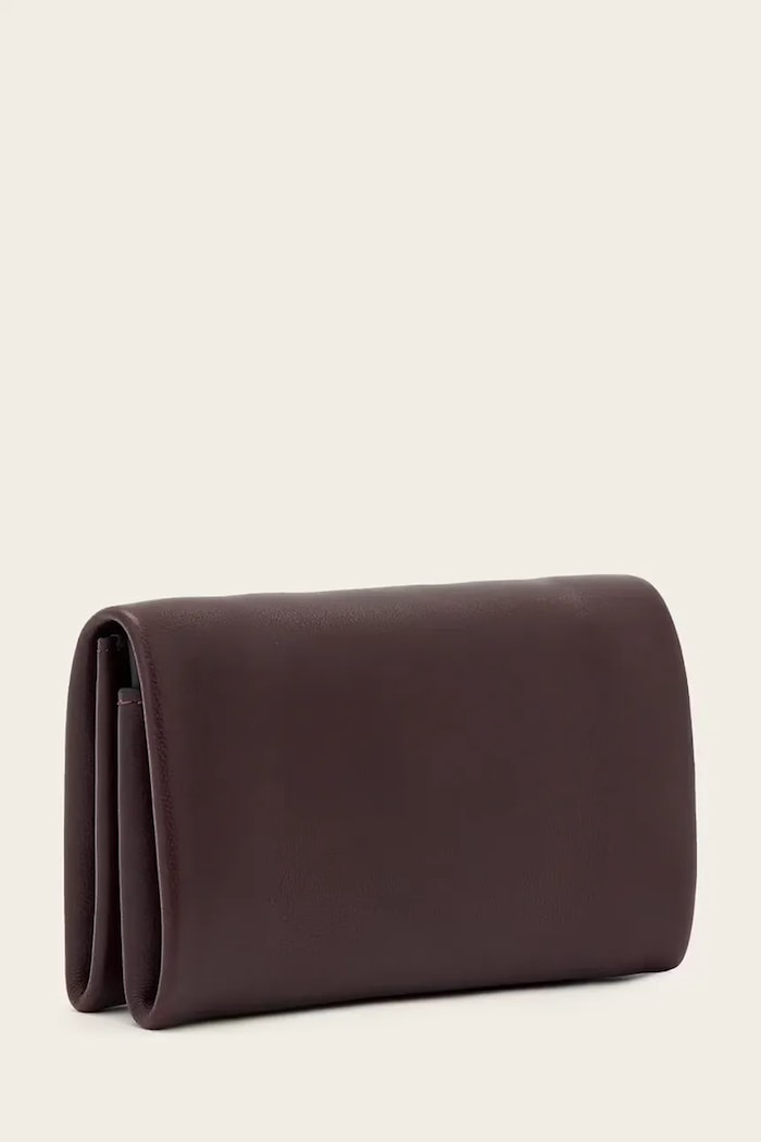 AllSaints portfel damski skórzany HARLUNA W205XD bordowy AW25