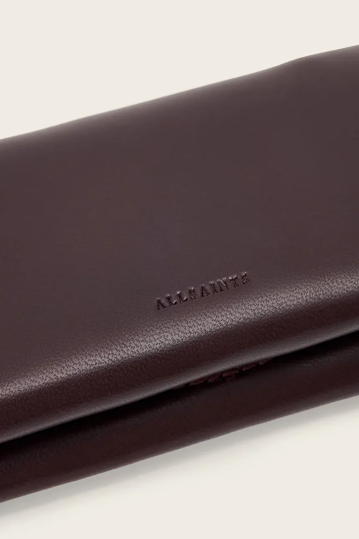 AllSaints portfel damski skórzany HARLUNA W205XD bordowy
