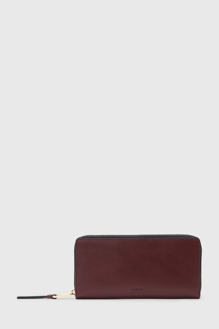 Kožená peňaženka AllSaints TRAVEL usňová koža červená W276XD
