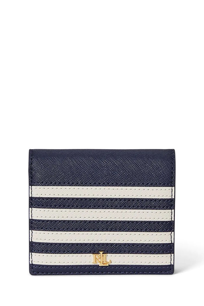Kožená peněženka Lauren Ralph Lauren přírodní kůže námořnická modř 432962113