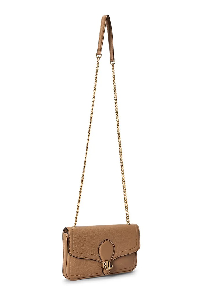 Akcesoria Lauren Ralph Lauren Portfel damski skórzany 432977374 brązowy