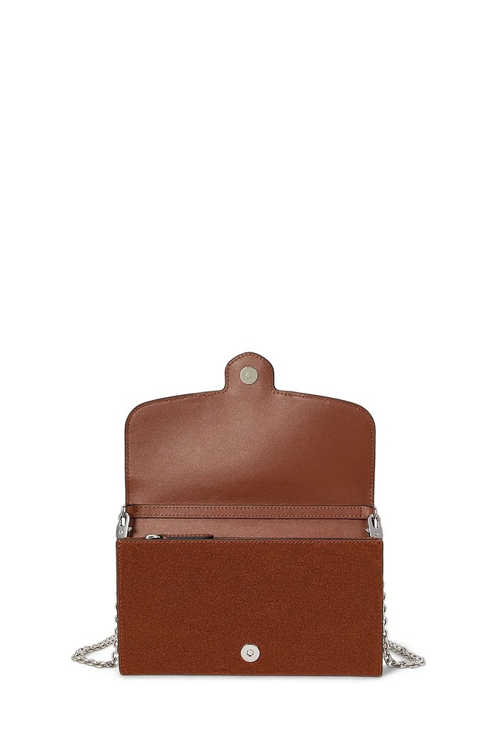 Велурена чанта Lauren Ralph Lauren кафяв 432980761
