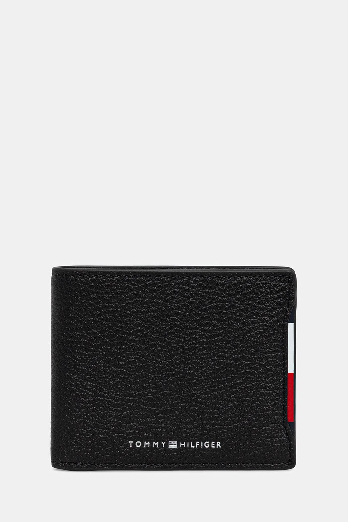 Tommy Hilfiger portfel skórzany skóra licowa czarny AM0AM13513