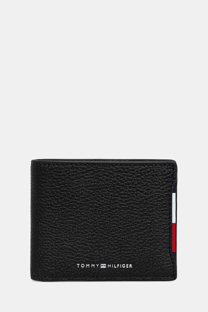 Tommy Hilfiger portfel skórzany skóra licowa czarny AM0AM13513