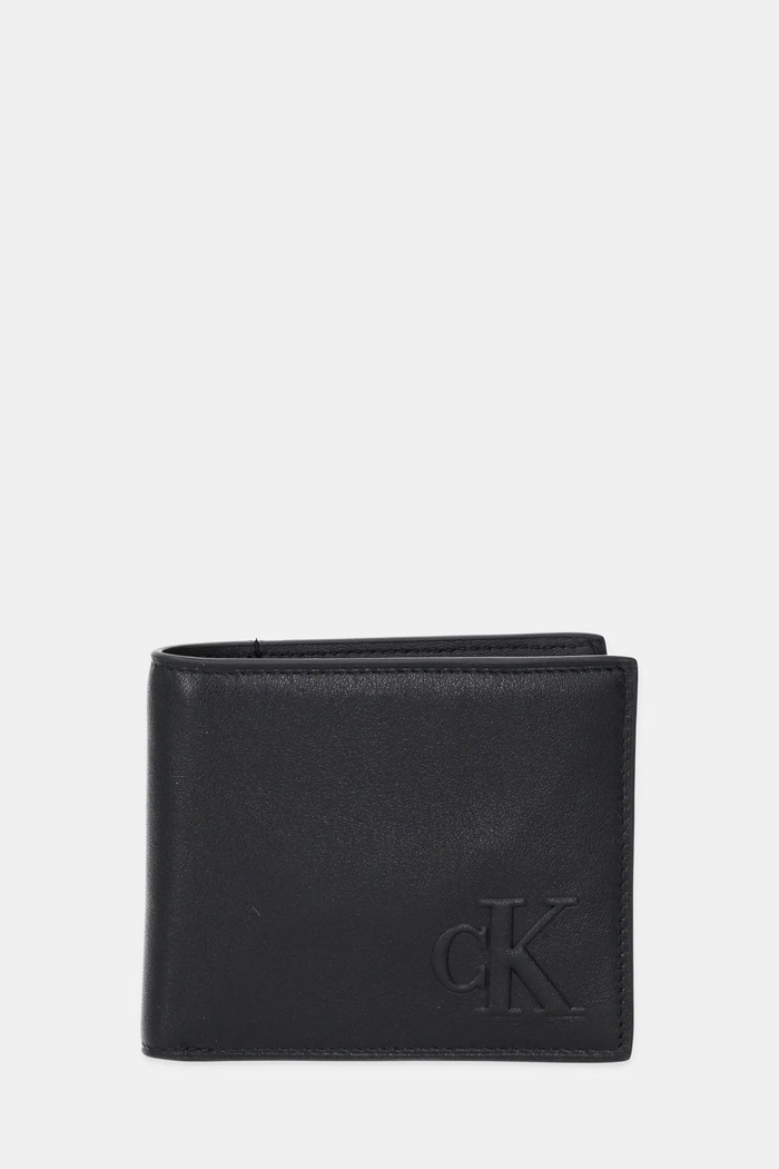 Δερμάτινο πορτοφόλι Calvin Klein λείο δέρμα μαύρο LV04G1072G