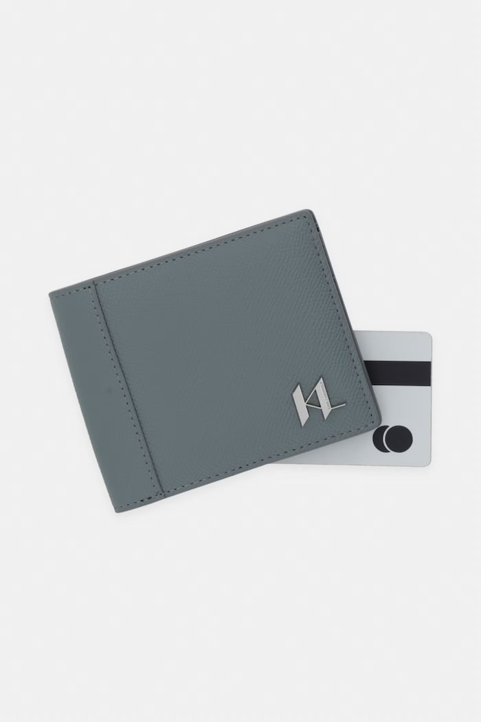 Karl Lagerfeld portfel męski skórzany K/MONOGRAM szary A3M30182