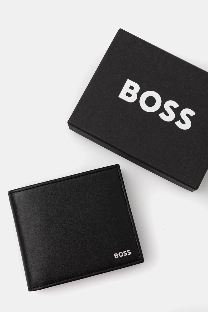 Kožená peněženka BOSS Randy_4cc coin černá 50546152