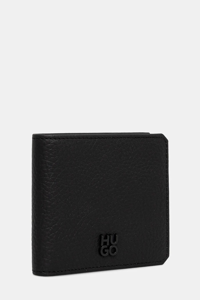 Doplňky HUGO Kožená peněženka a držák na karty HUGO GBHM_4cc&Card Stack. 50548752 černá