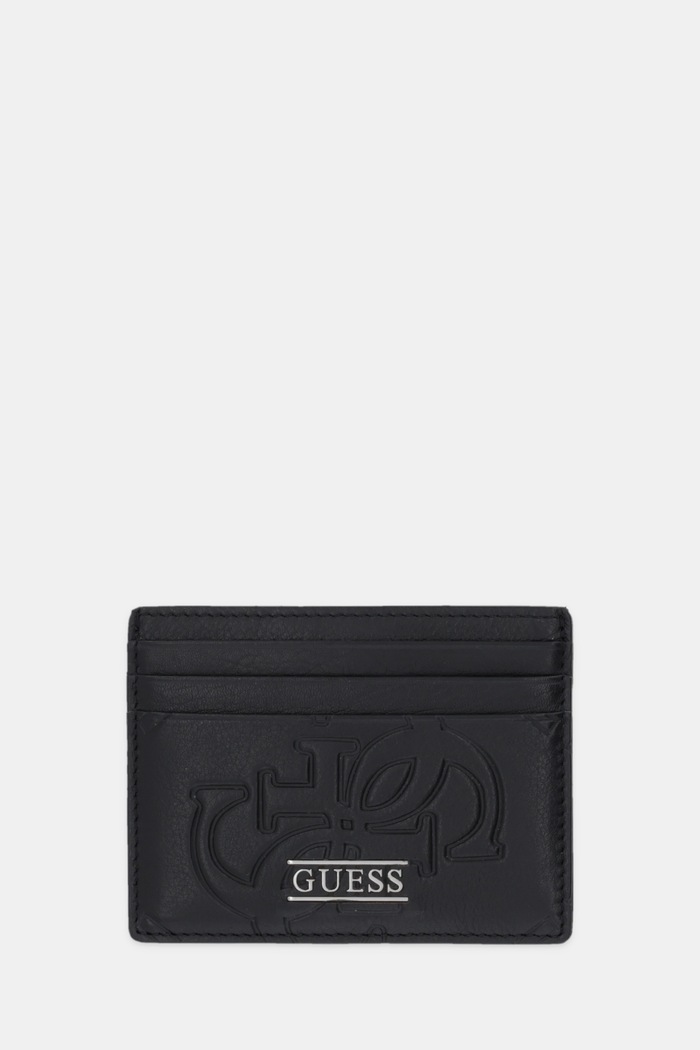 Guess etui na karty skórzane BOSTON etui na karty czarny SMBOMG.LEA25