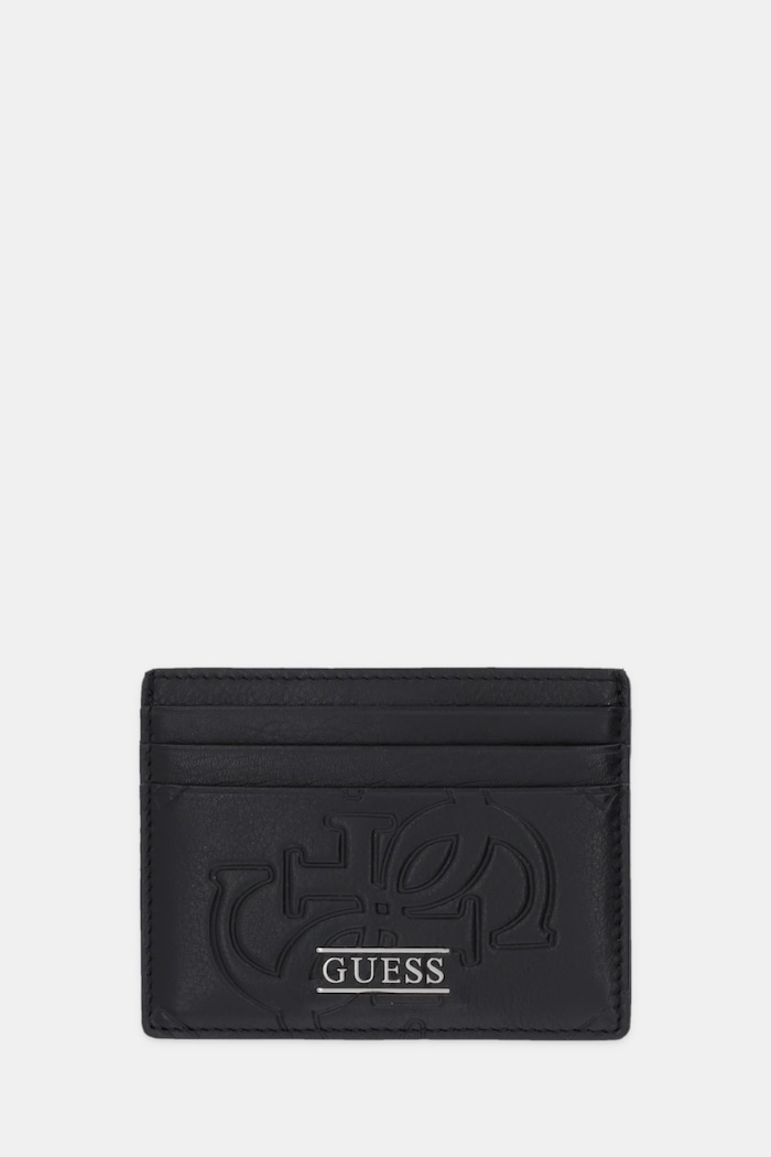Guess etui na karty skórzane BOSTON etui na karty czarny SMBOMG.LEA25