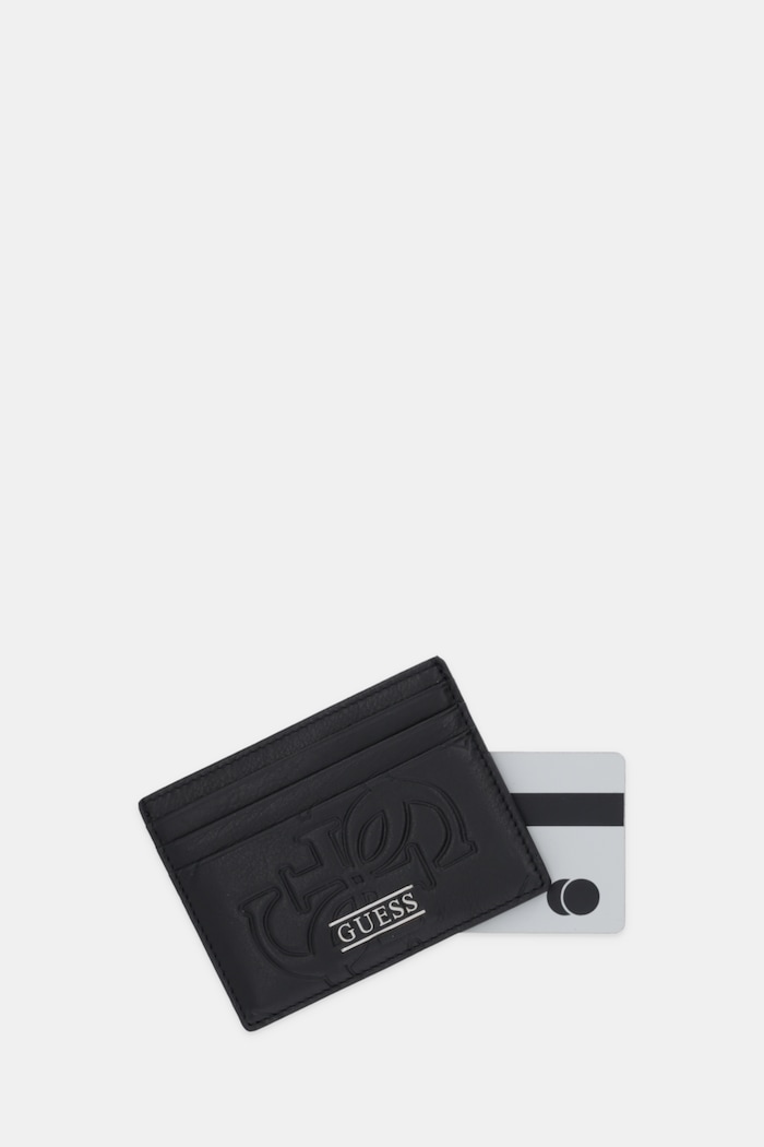 Akcesoria Guess etui na karty skórzane BOSTON SMBOMG.LEA25 czarny
